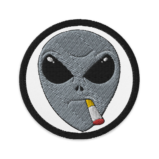 Smoking Alien Head Patch